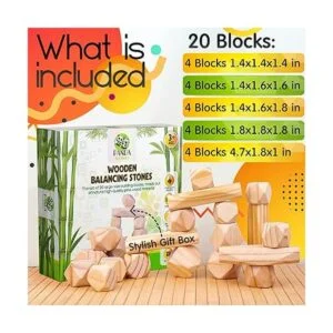 Panda Brothers Montessori Juego de piedras de madera de_3