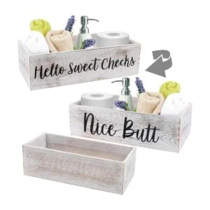 LotFancy Caja de decoración de baño 2 unidades Hello_1