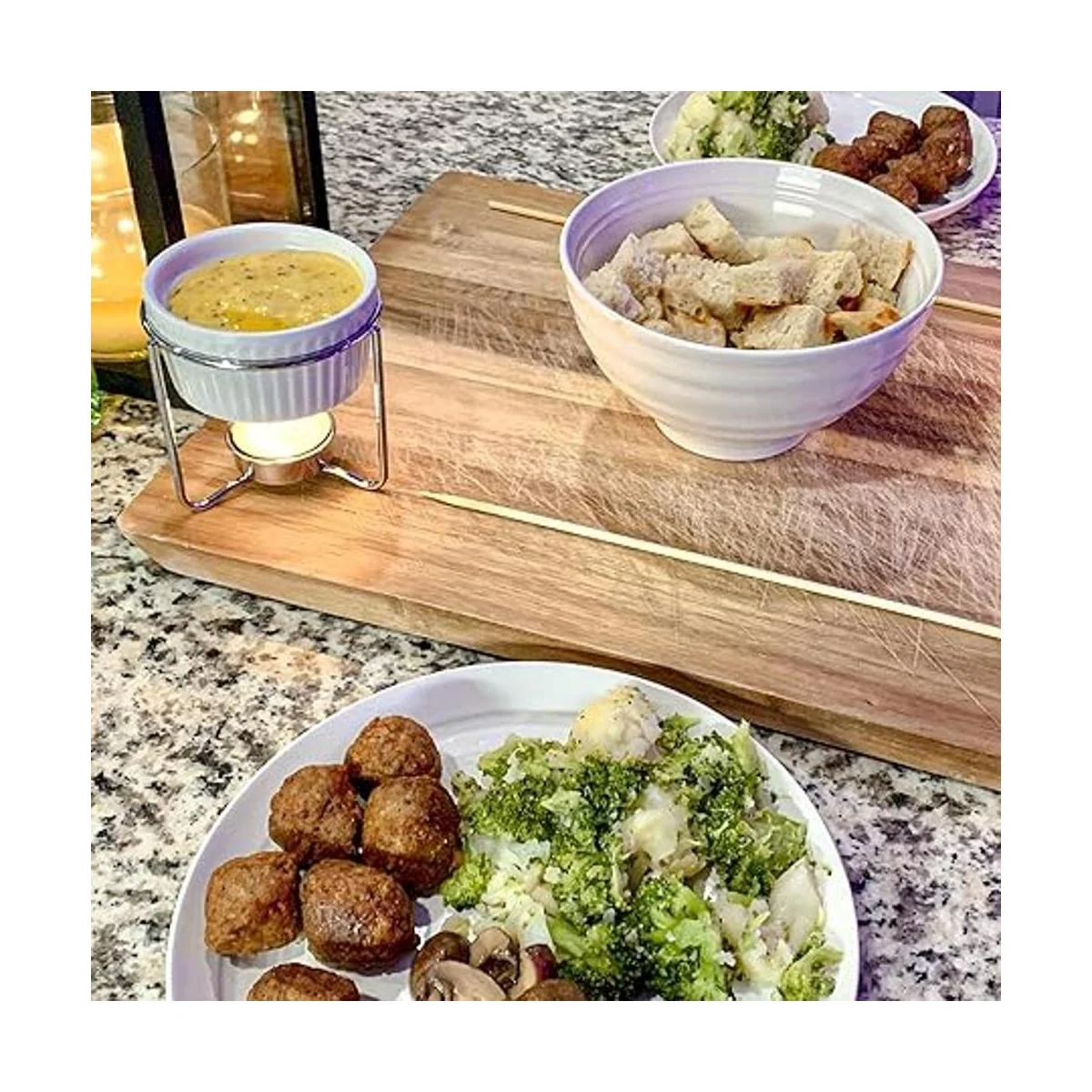 Luvan Juego de 4 calentadores de mantequilla de cerámica_4