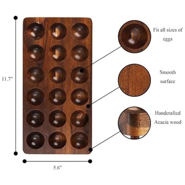 YOUEON Soporte para huevos de madera de acacia con doble_2
