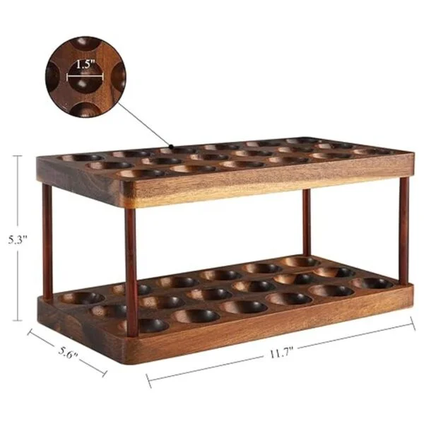 YOUEON Soporte para huevos de madera de acacia con doble_3