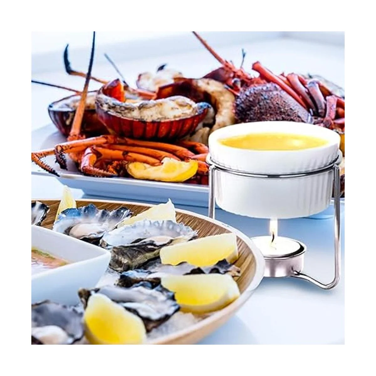 Luvan Juego de 4 calentadores de mantequilla de cerámica_5