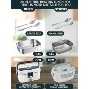 Buddew Lonchera eléctrica de 70 W calentador de_5