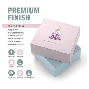 Caja de regalo de Navidad de 8 x 8 x 4 pulgadas cajas de_4