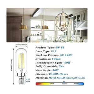 Bombillas LED de candelabro E12 regulables equivalente a_3