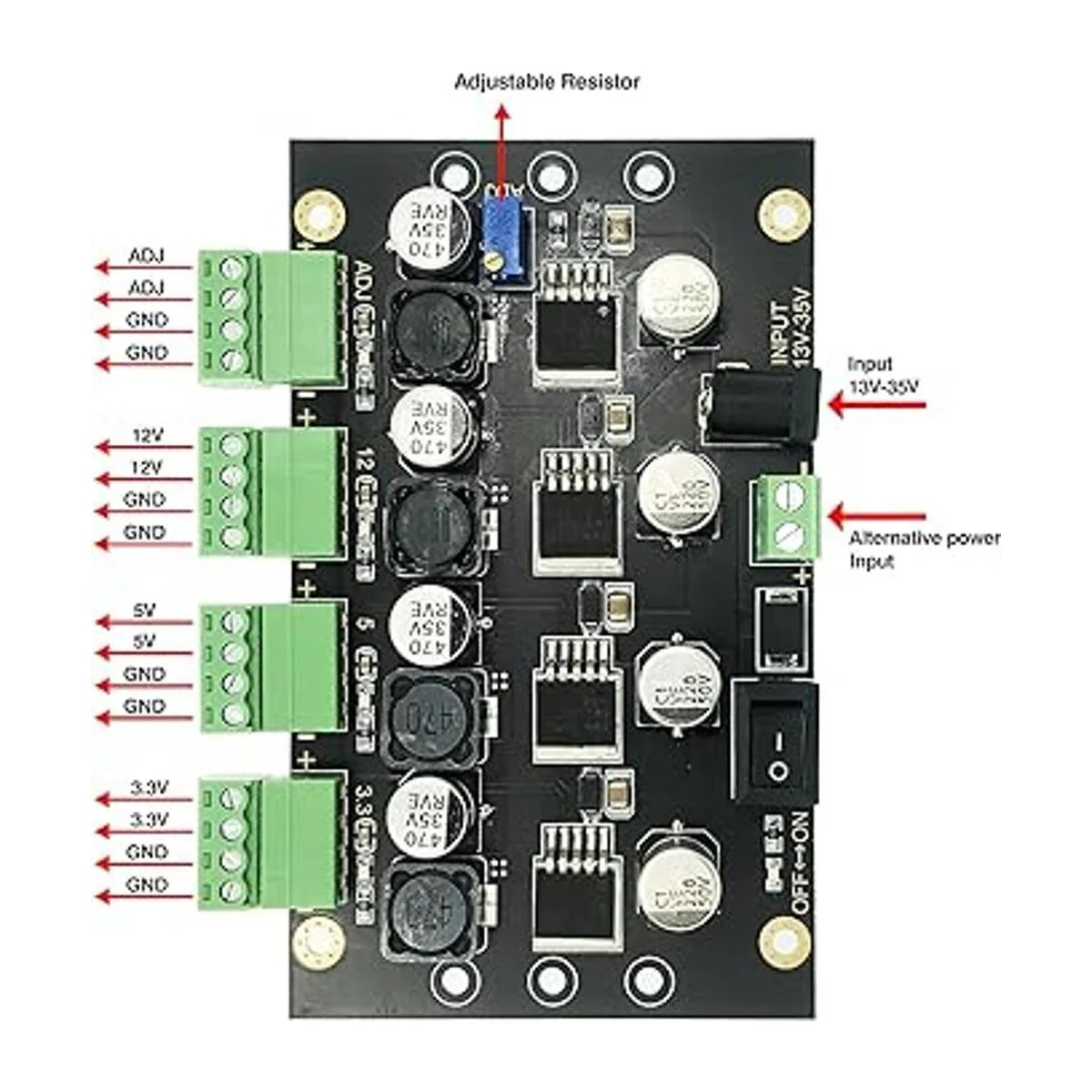 4 canales LM2596 DC a DC Buck convertidor entrada 1335V a_2