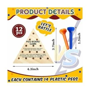 Juego de 12 clavijas de madera de triángulo complicado_2