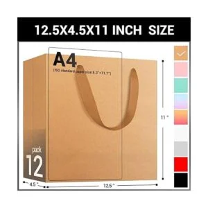 EUSOAR Bolsas de papel grandes para regalo 12 bolsas de_2