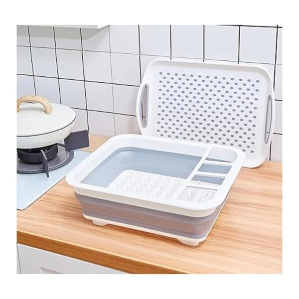 Estante de secado de platos plegable y escurridor de_4