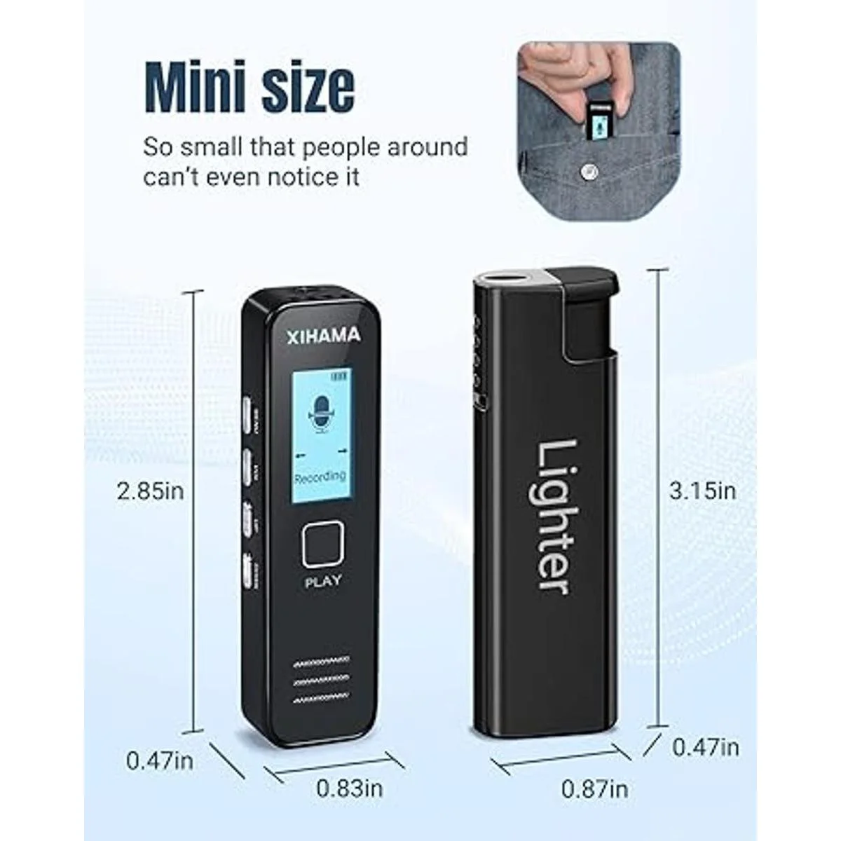 XIHAMA Mini grabadora de voz de 64 GB grabadora de voz_2