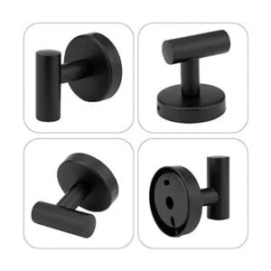 Ravinte Ganchos para toallas de baño 4 ganchos negros_3