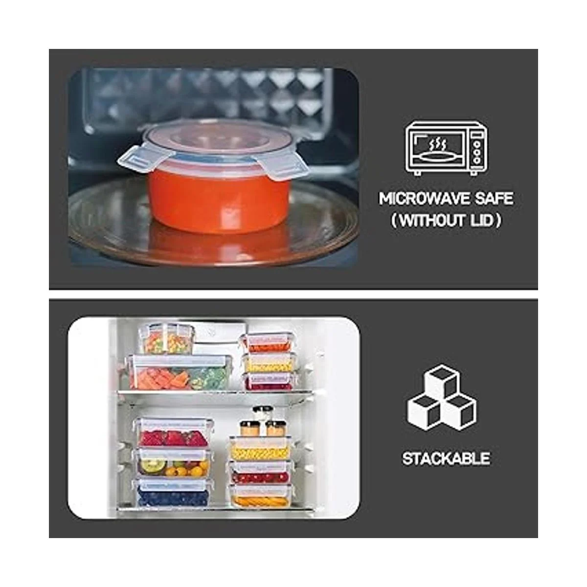 36 recipientes de plástico para almacenamiento de_3