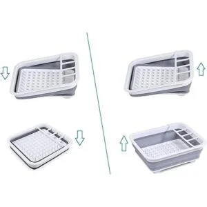 escurridor de platos plegable con tabla de drenaje_3