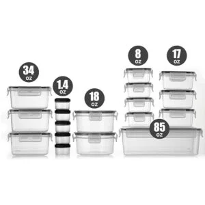 36 recipientes de plástico para almacenamiento de_2