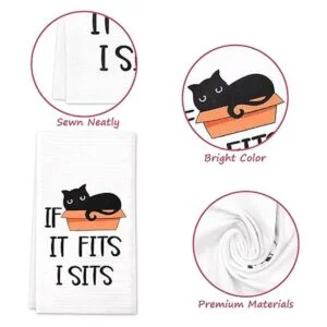 Vansolinne Divertidas toallas de cocina para gatos_3