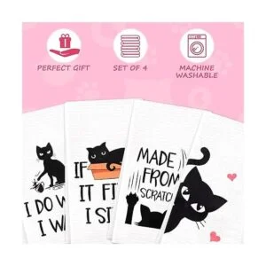 Vansolinne Divertidas toallas de cocina para gatos_6