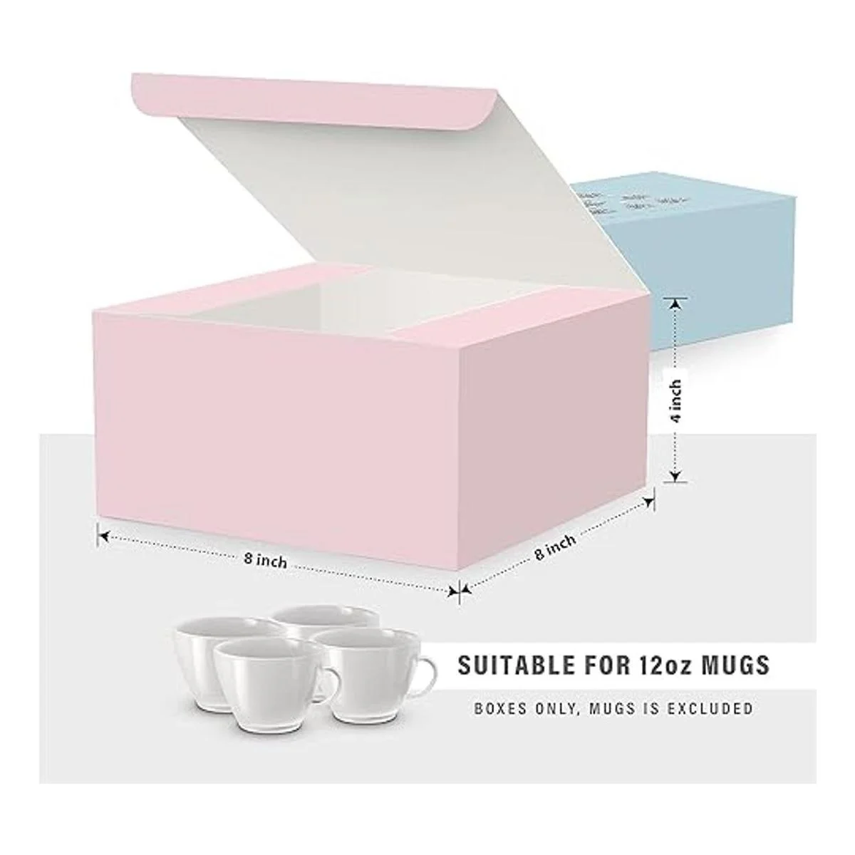 Caja de regalo de Navidad de 8 x 8 x 4 pulgadas cajas de_5