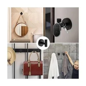 Ravinte Ganchos para toallas de baño 4 ganchos negros_6