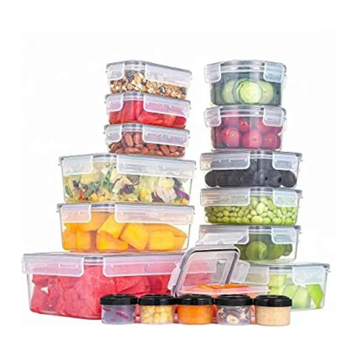 36 recipientes de plástico para almacenamiento de_1