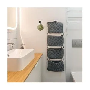 Ravinte Ganchos para toallas de baño 4 ganchos negros_7