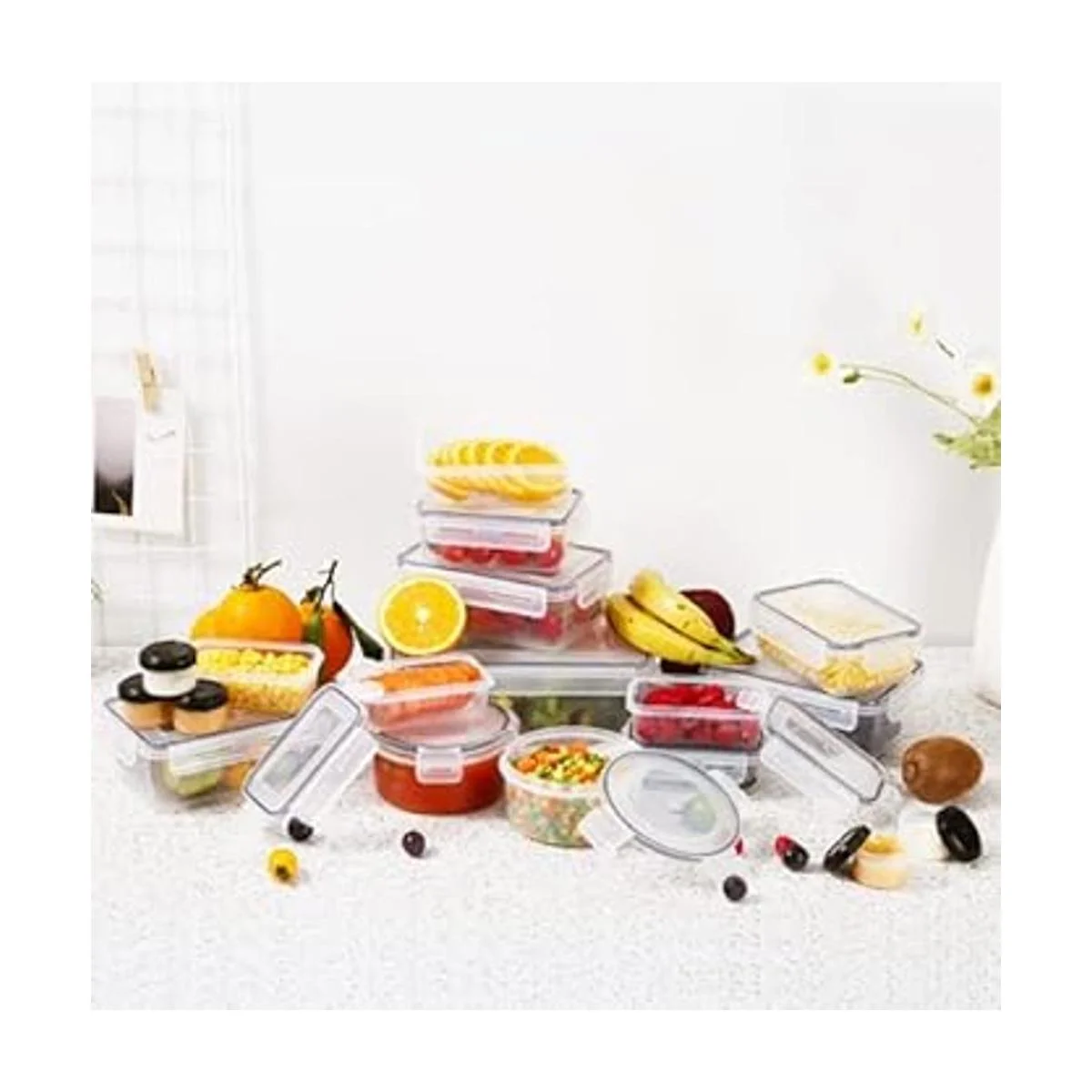 36 recipientes de plástico para almacenamiento de_5