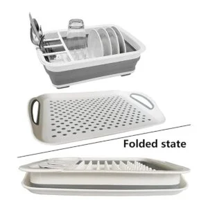 escurridor de platos plegable con tabla de drenaje_6