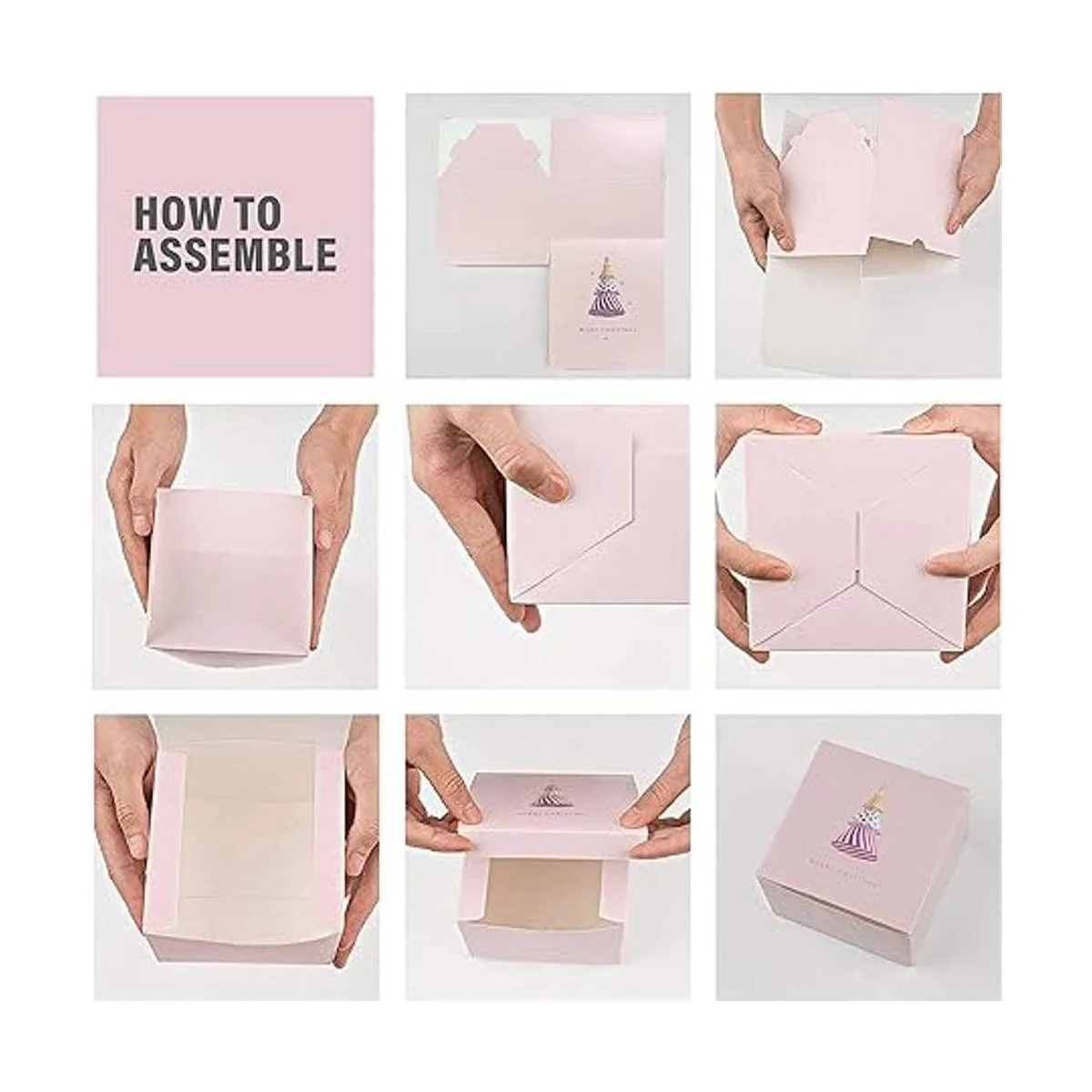 Caja de regalo de Navidad de 8 x 8 x 4 pulgadas cajas de_6