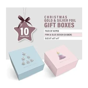 Caja de regalo de Navidad de 8 x 8 x 4 pulgadas cajas de_2