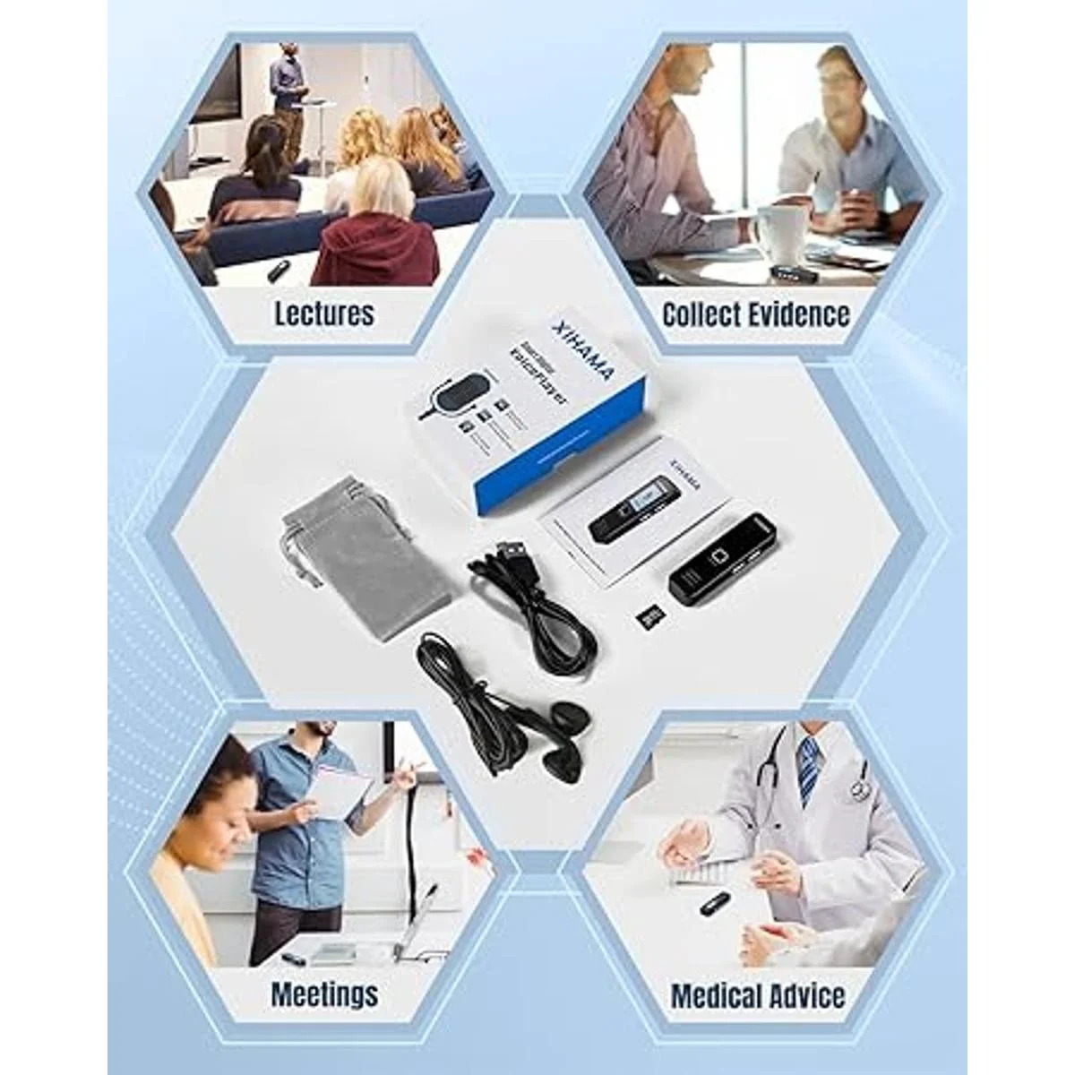 XIHAMA Mini grabadora de voz de 64 GB grabadora de voz_6