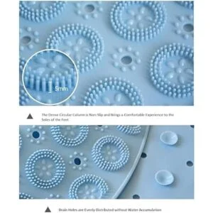 Meeyou Tapete de ducha redondo antideslizante con_4