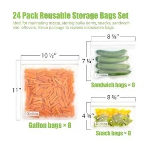 Bolsas reutilizables para guardar alimentos paquete de 24_2