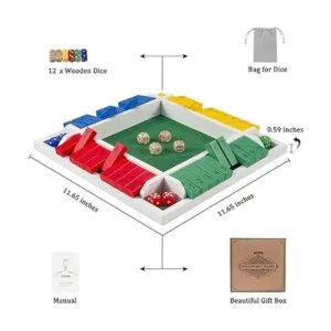 AMEROUS Juego de dados Shut The Box 12 pulgadas diseño_4