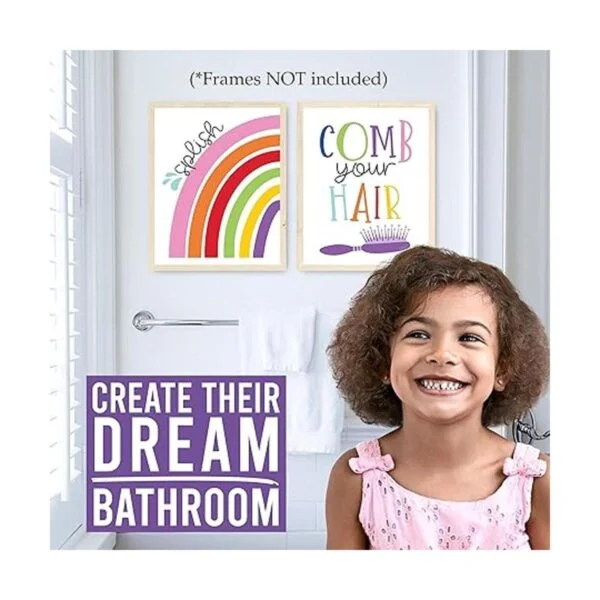 6 coloridas decoraciones de baño infantiles reversibles de_4