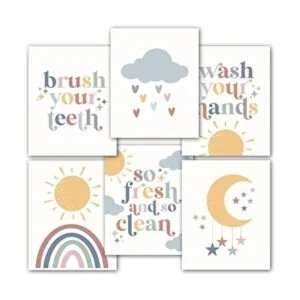 6 piezas de decoración de baño bohemio reversibles de 8 x_1