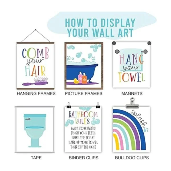 6 coloridas decoraciones de baño infantiles reversibles de_5