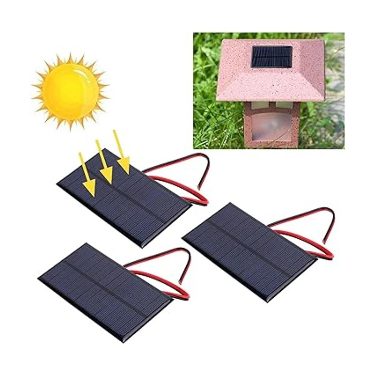 3 unids mini panel solar DC 6 V polisilicio solar epoxi_7