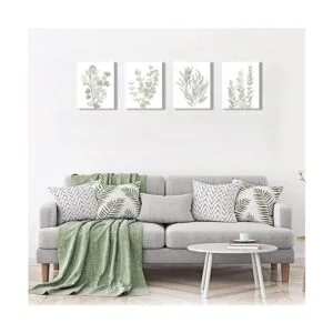 Lienzo enmarcado con plantas botánicas Decoración de_4