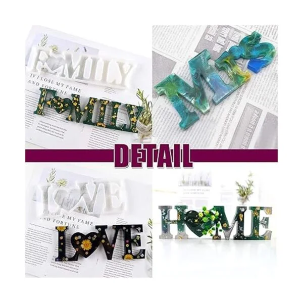 4 moldes de resina para letras Mr Mrs Love Home Family_3