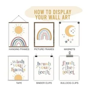 6 piezas de decoración de baño bohemio reversibles de 8 x_5