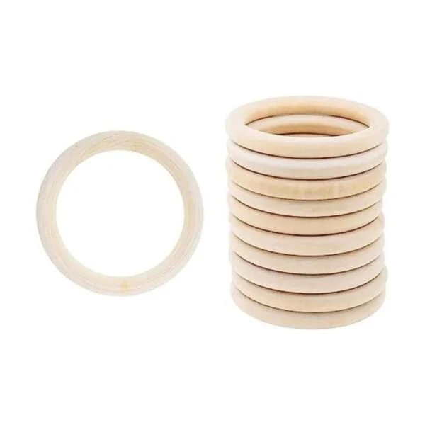 Mandala Crafts Anillos de madera natural de 10 3.9 in 4_1