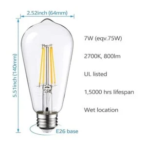 TORCHSTAR Bombillas LED Edison ST64 7 W 75 W 800 lm_4