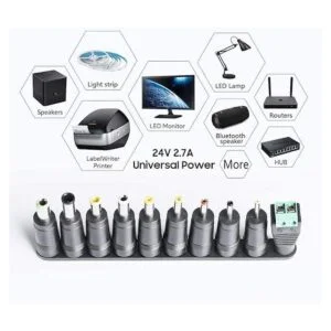 Adaptador de CA KFD 24V 2.7A con 10 puntas_3