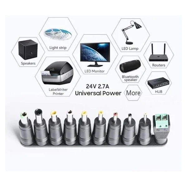 Adaptador de CA KFD 24V 2.7A con 10 puntas_3