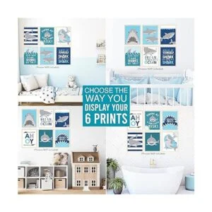 12 pósteres de decoración de tiburón para habitación de_4