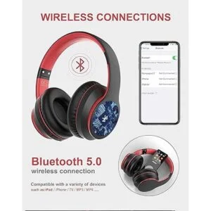 Rockpapa Auriculares Bluetooth E7 sobre la oreja_6