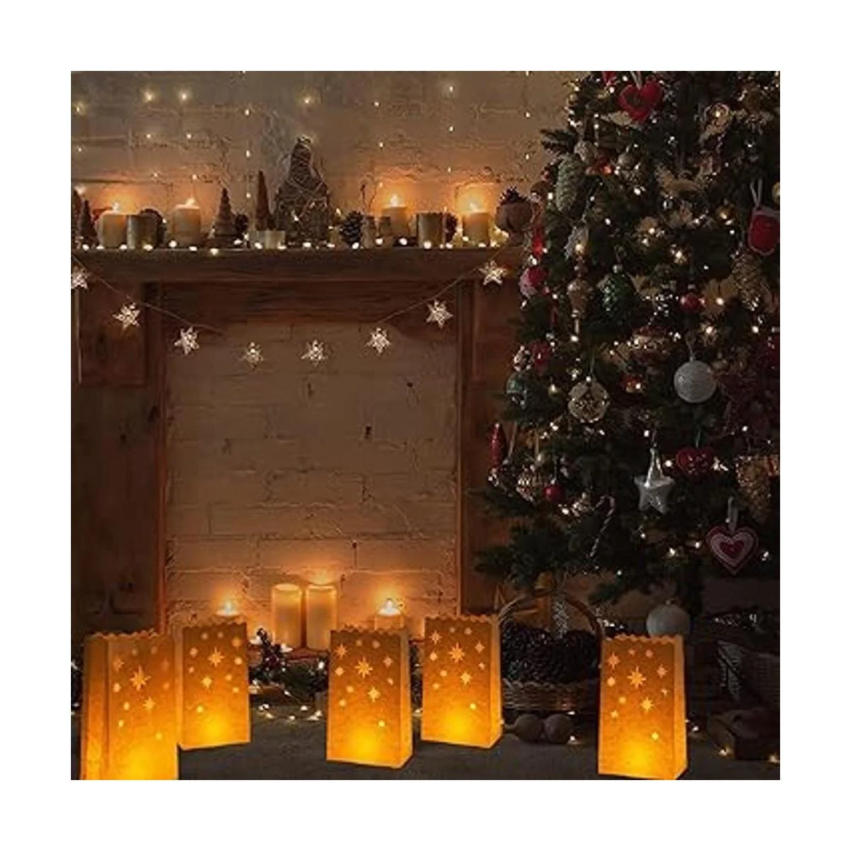 Stmarry Bolsas luminarias de papel blanco paquete de 50_5