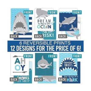 12 pósteres de decoración de tiburón para habitación de_3