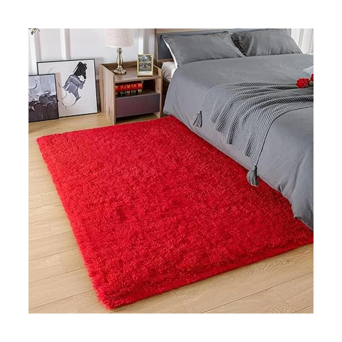 Amearea Alfombra de pelo alto suave y esponjosa de alta_6