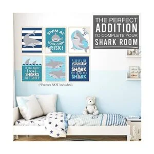 12 pósteres de decoración de tiburón para habitación de_2