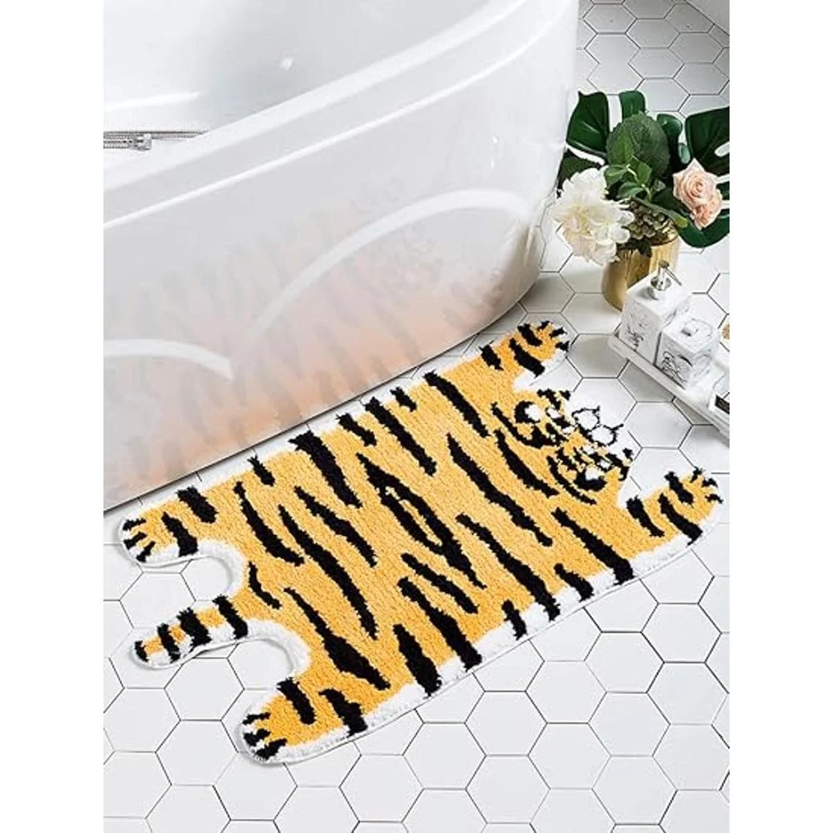 Alfombras antideslizantes en forma de tigre de dibujos_2